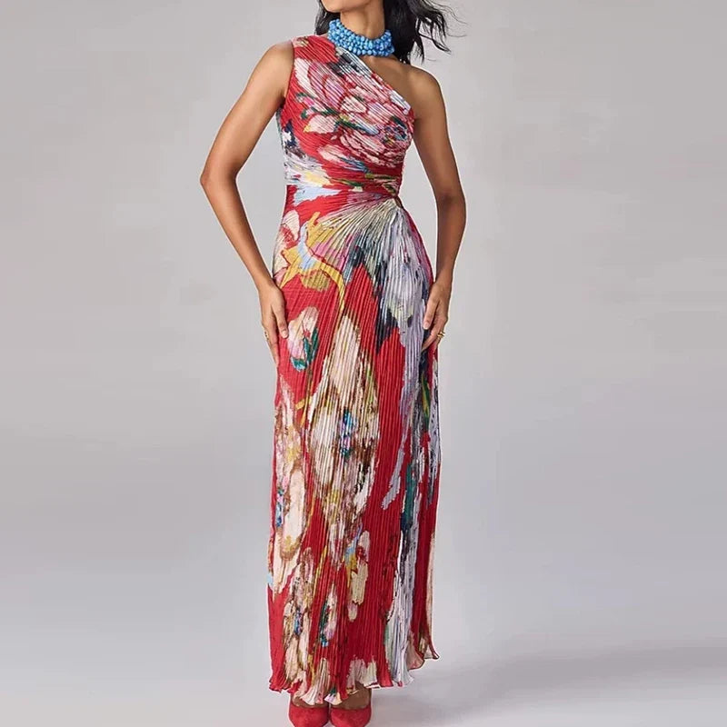 Sexy Symmetrical Hollow Pleats Long Dresses