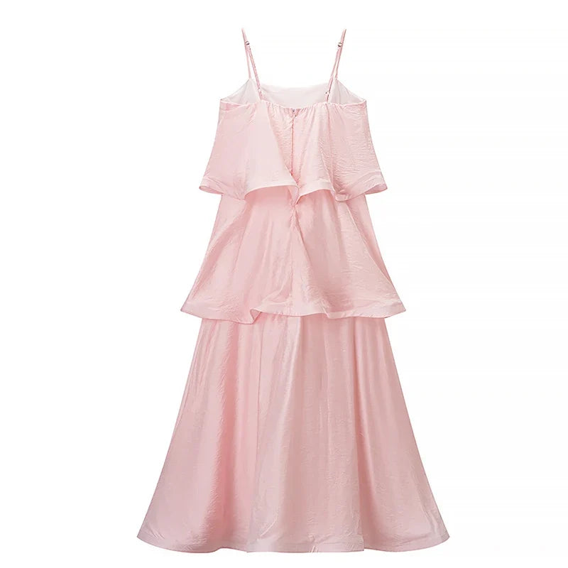 Multi Layered Ruffle Sling Dresses