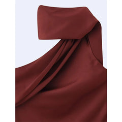 With Scarf Elegant Sexy Long Dresses Asymmetric Maxi Vestidos