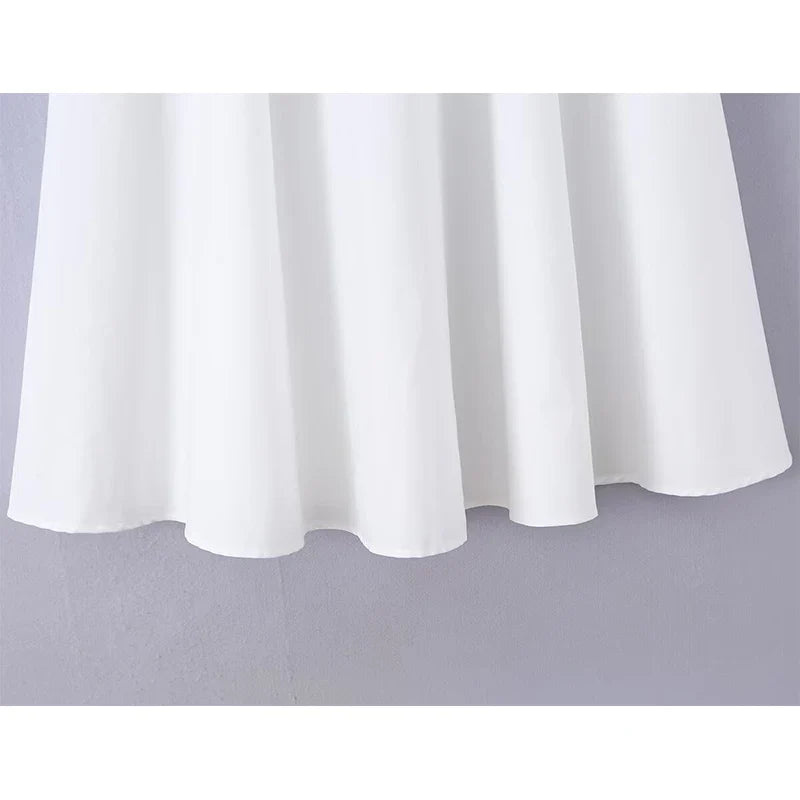 White Corset Strapless Midi Dresses
