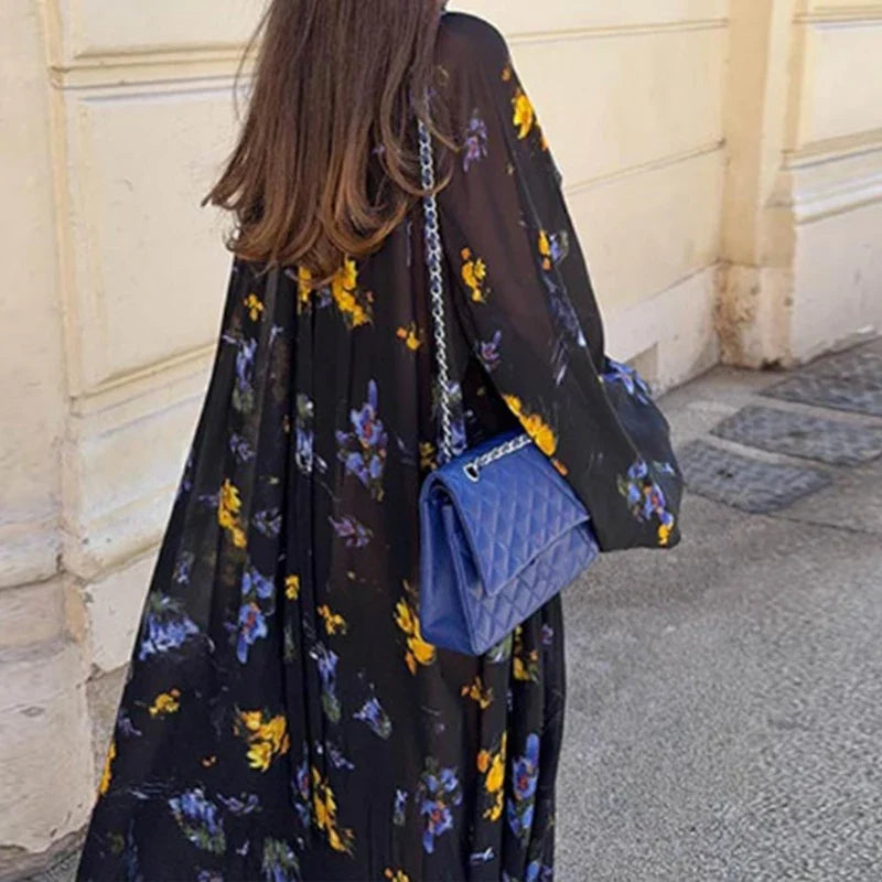 Lady Lantern Sleeve See Through Lace Up Party Dresses