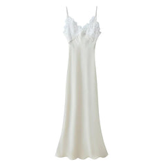 V Neck Satin Sling Long Dresses