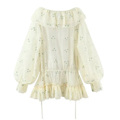 Floral Embroidery Loose Mini Dresses