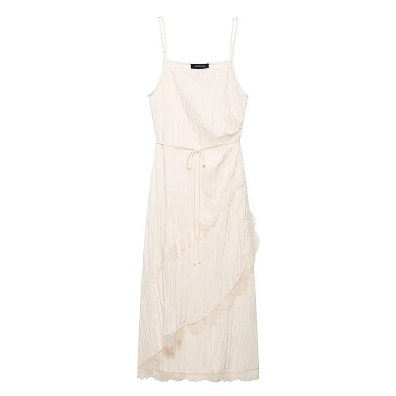 Romantic Crinkled Wrap Slip Dresses