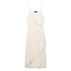 Romantic Crinkled Wrap Slip Dresses
