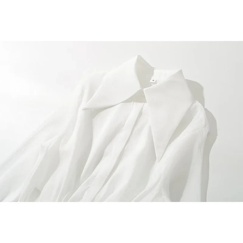 Sexy Semi Perspective White Shirt Dresses