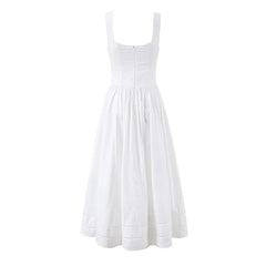 Summer White Corset Midi Dresses