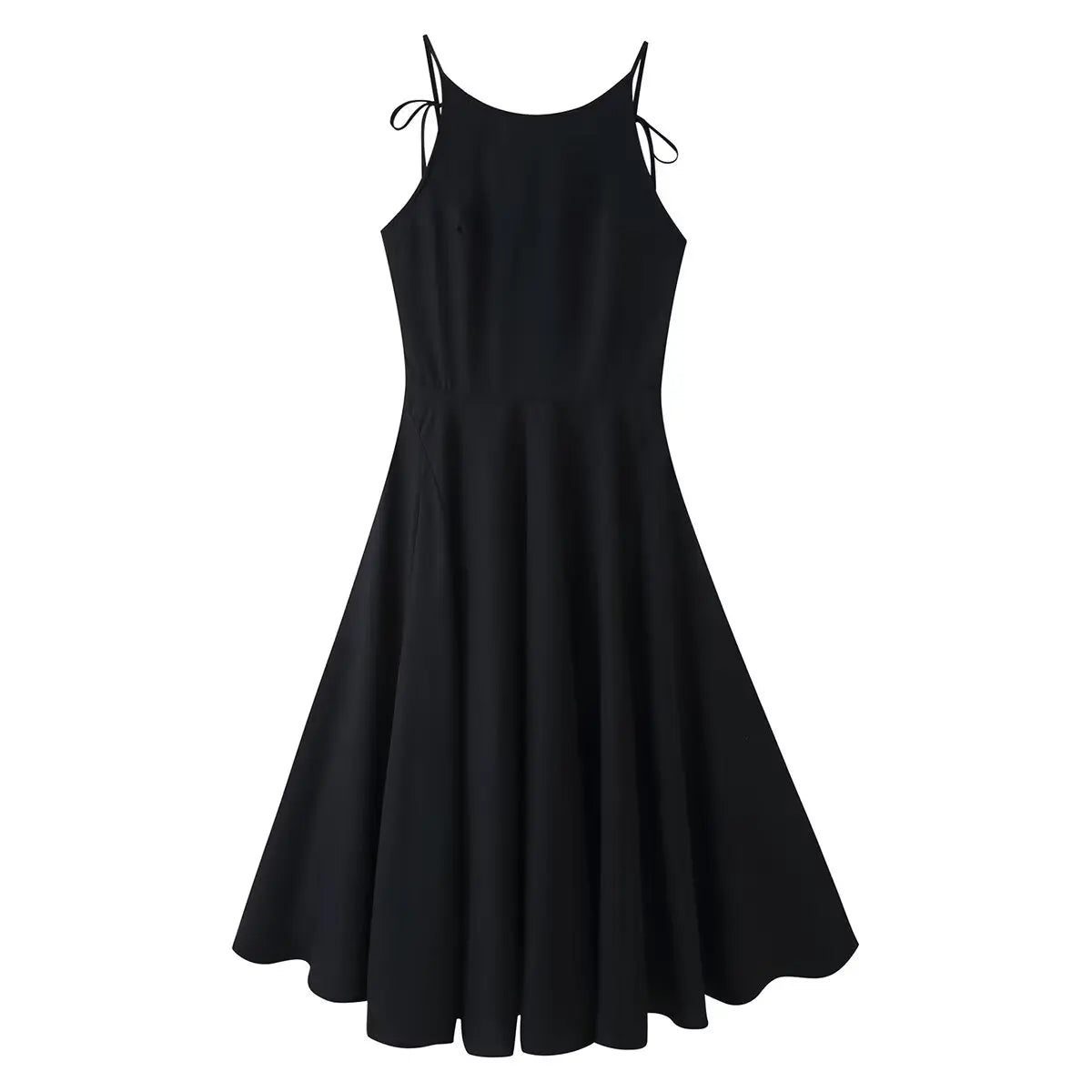 Summer Sleeveless Backless Wide Swing Midi Dresses