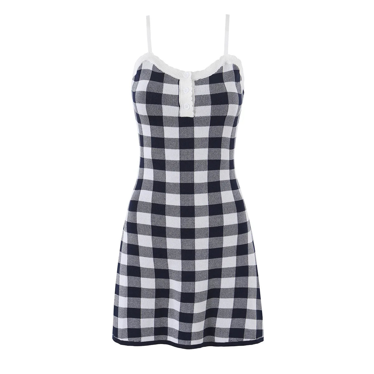 French Style Contrast Knit Sling Mini Sexy Dresses