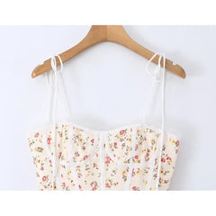 Summer French Sweet Floral Corset Mini Dresses