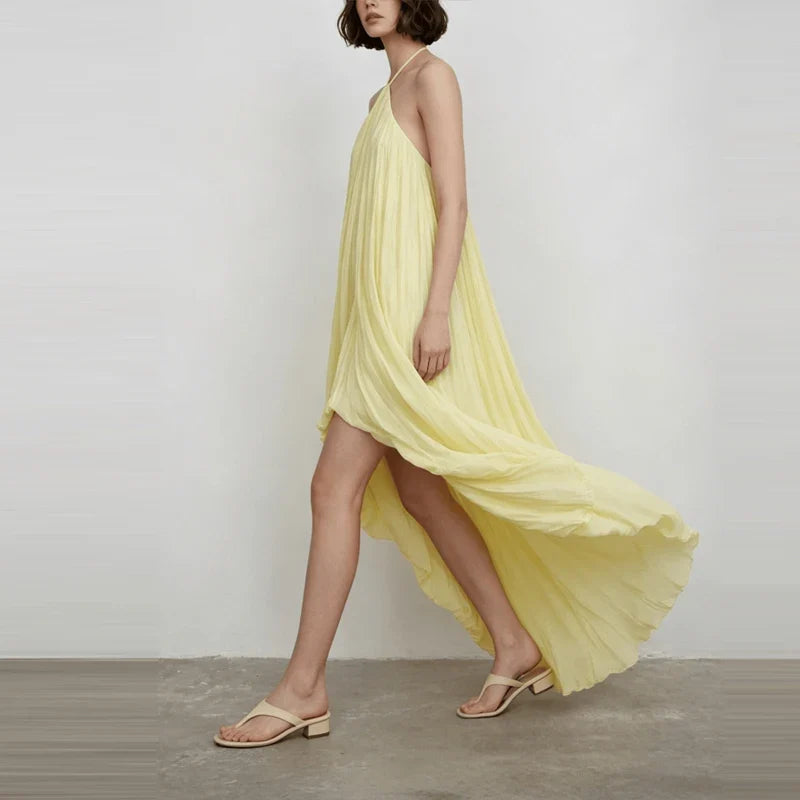 Irregular Off Shoulder Pleated Dresses