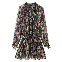 Multicolored Floral Print Mini Dresses