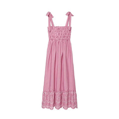 Pink Striped Midi Dresses