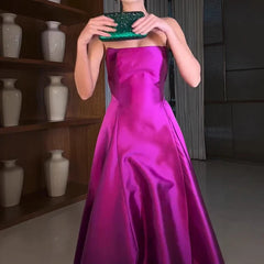 Sexy Strapless High Waist Satin Dresses