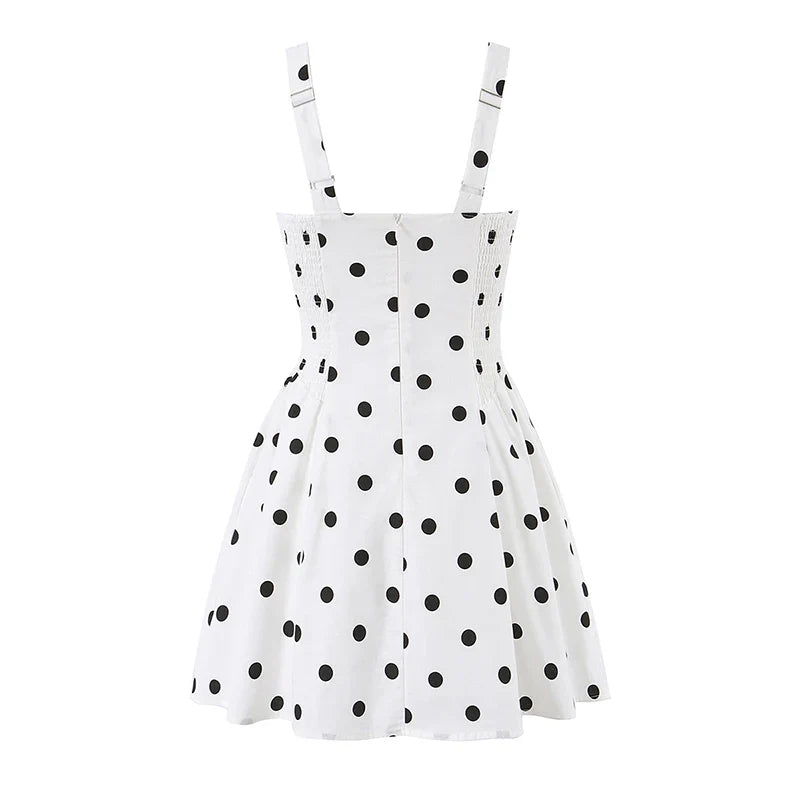 Summer Polka Dot Sleeveless Mini Dresses