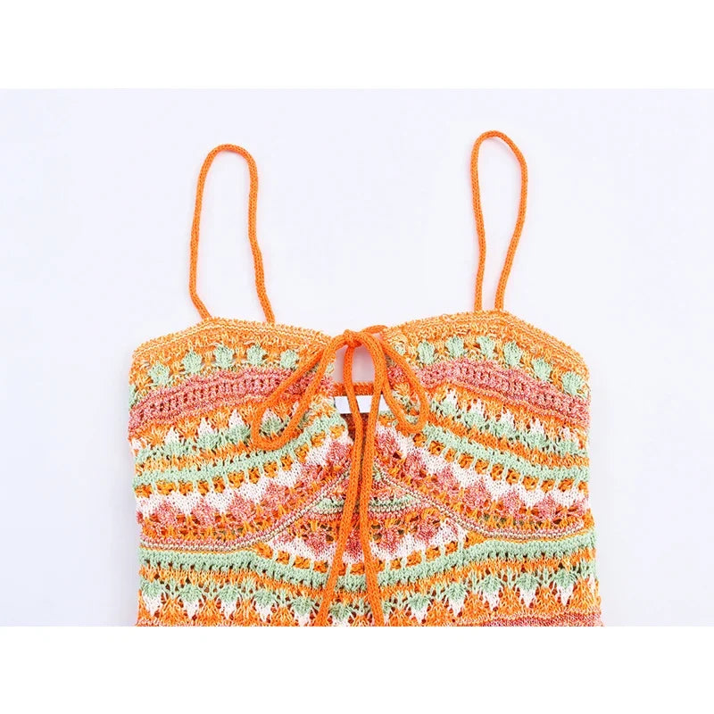 Sexy Spaghetti Straps Knitted Mini Dresses