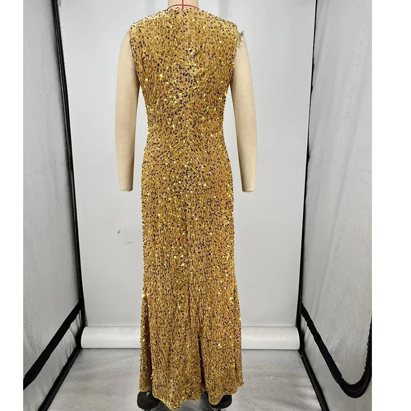Sequin Velvet Long Dresses