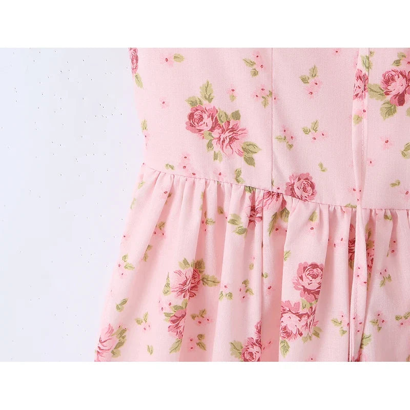Pink Floral Print SunDresses