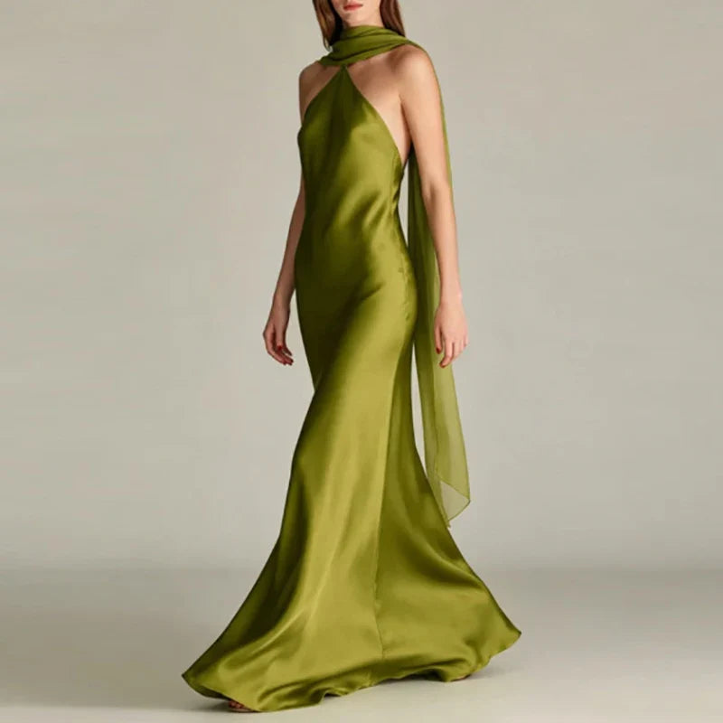 Temperament Off Shoulder Satin Evening Dresses