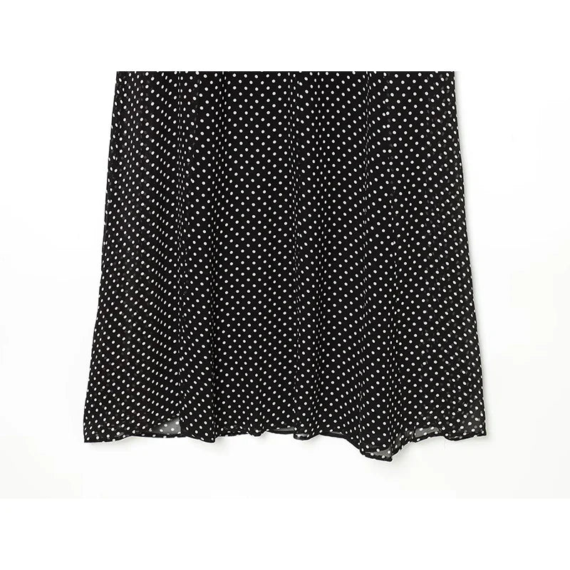 Black Polka Dot Midi Dresses