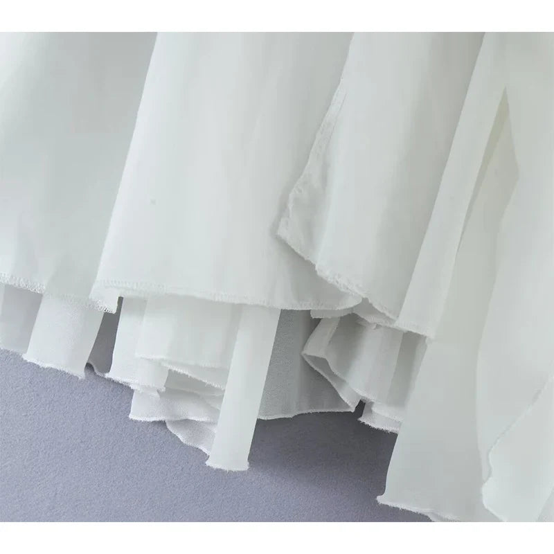 Sexy Backless White Sling Mini Dresses V Neck Back Zipper Loose Summer Short Dresses Holiday Beach Robe