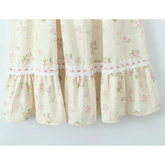 Front Lace Up Floral Print Summer Boho Dresses