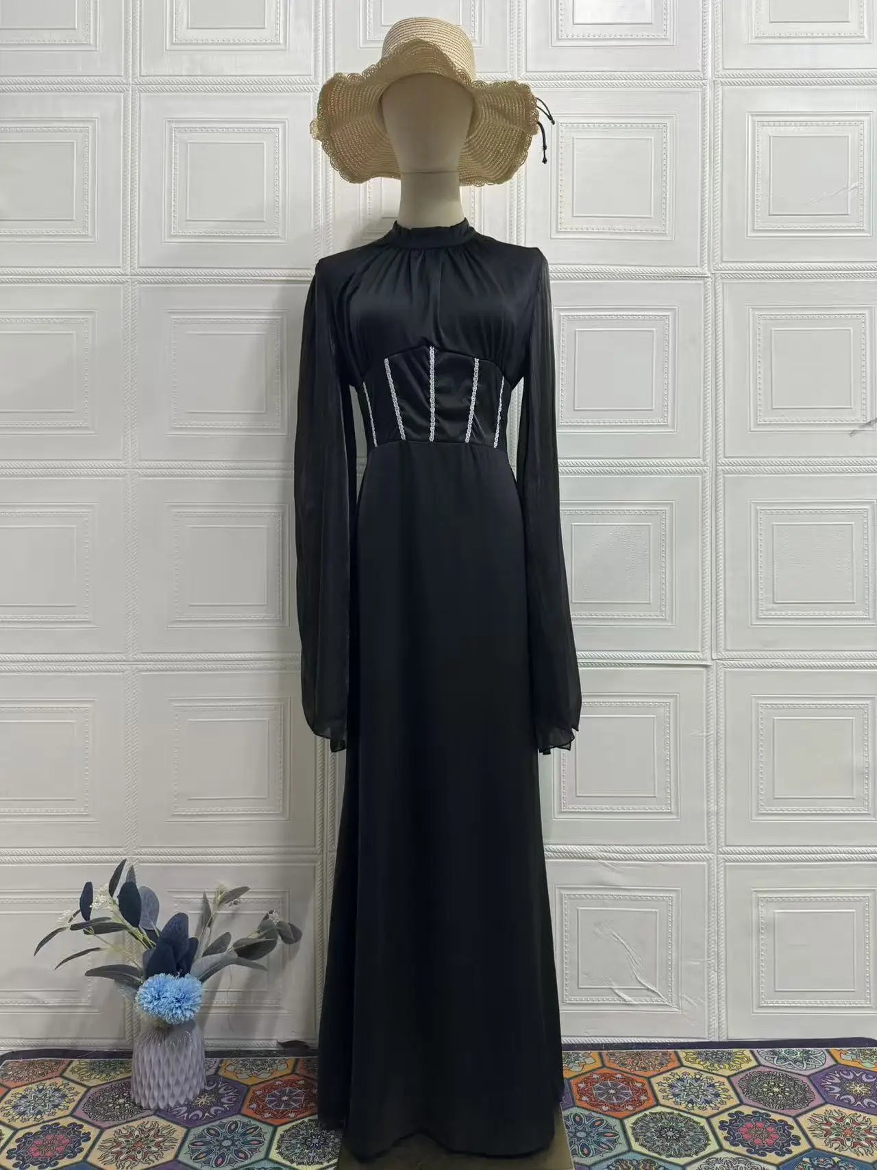 Autumn Elegant and Stylish Flowing Dress, Long-Sleeved Long Dresses