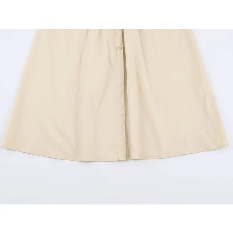 Khaki Midi Shirt Dresses
