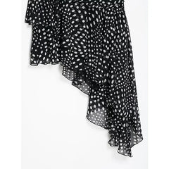Sling Draped Polka Dot Dresses