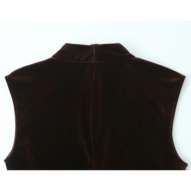 Sexy Lace Trim Velvet Dresses
