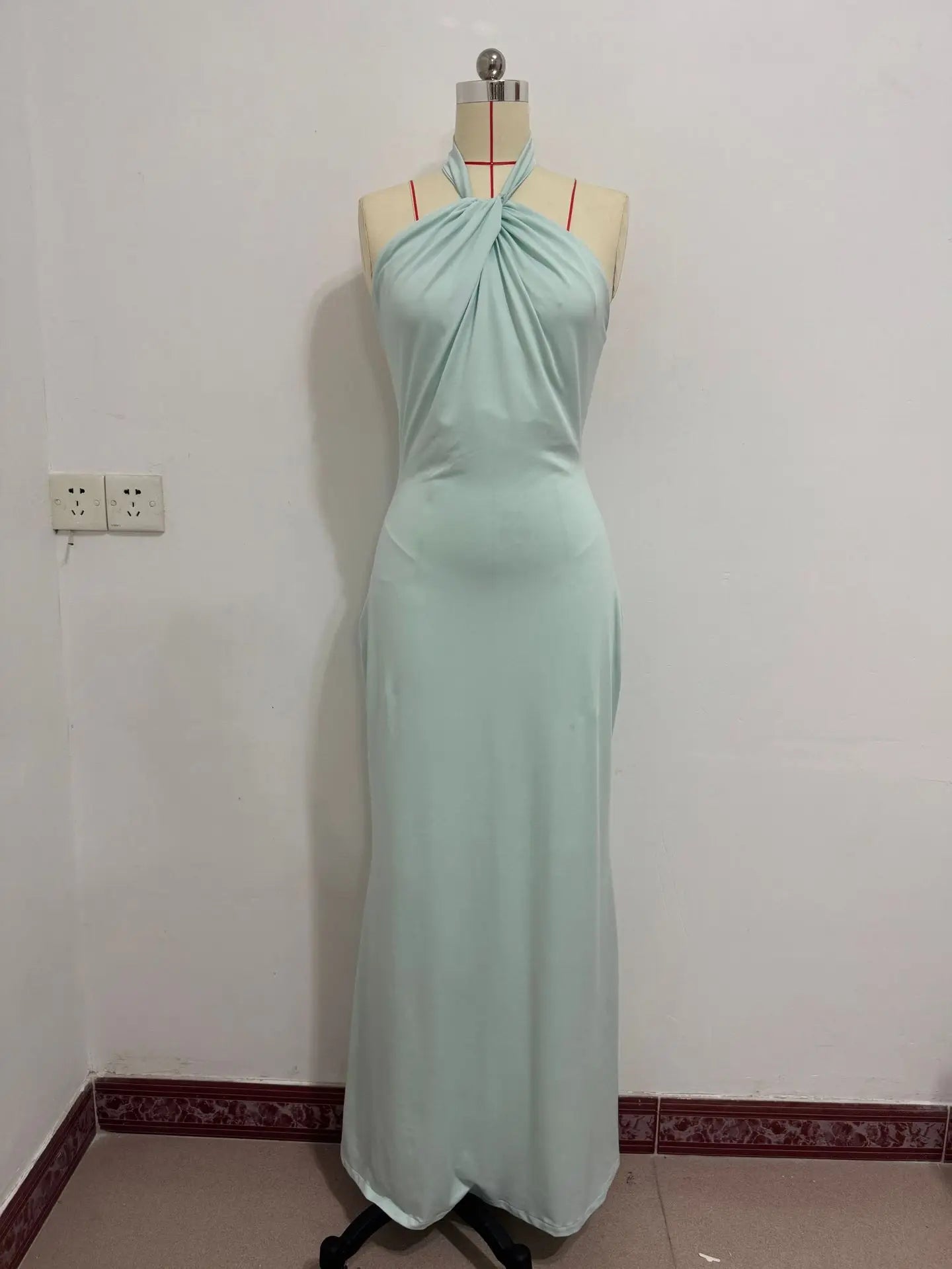 Hanging Neck Sleeveless Waist Slimming Dresses