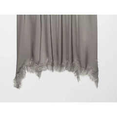 Grey Satin Pleated Midi Dresses