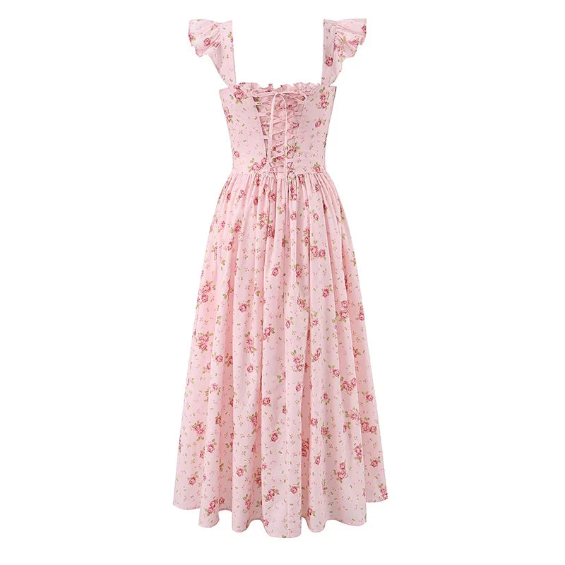 Pink Floral Print SunDresses