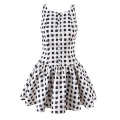 Sexy Backless Plaid Tank Dresses