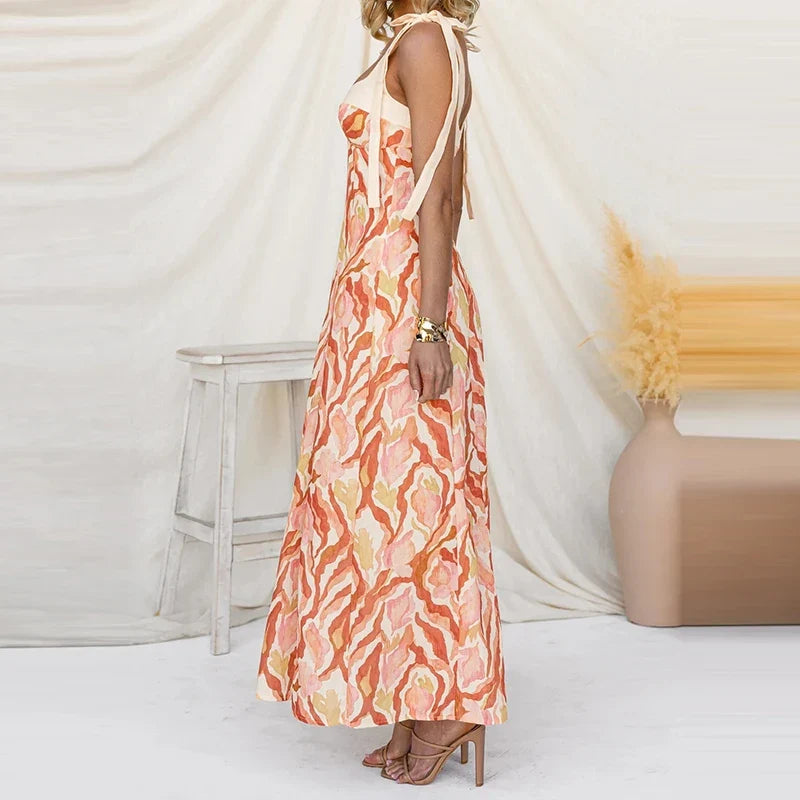 Wrap Chest Slim Fit Long Dresses