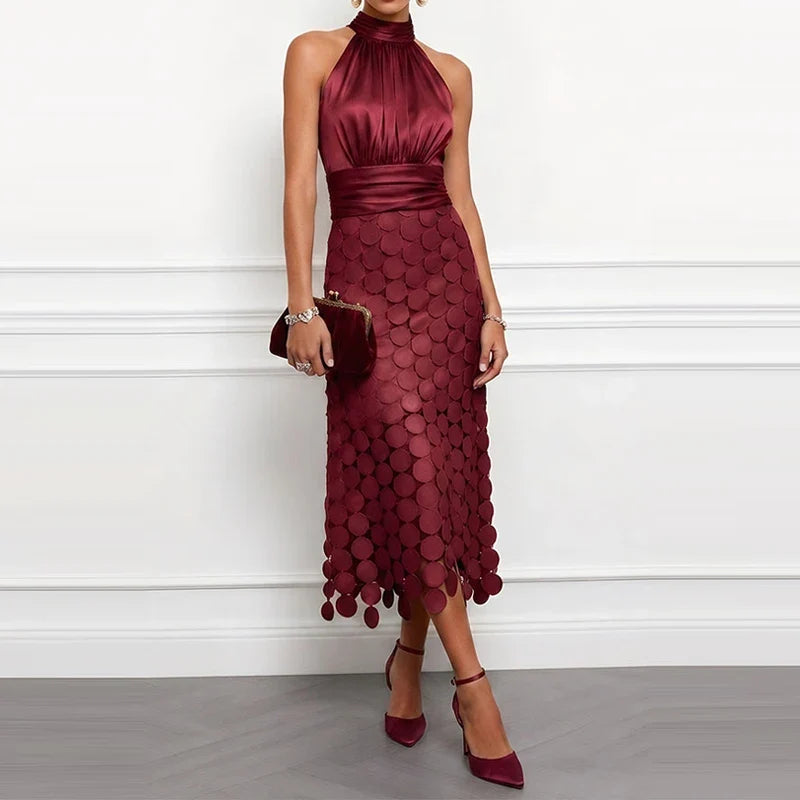 Satin Round Tassel Evening Dresses