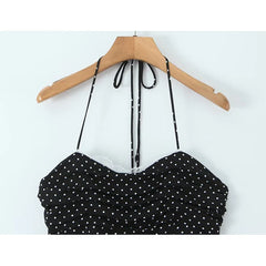 Spice Girls Lace Patchwork Polka Dot Halter Sexy Dresses