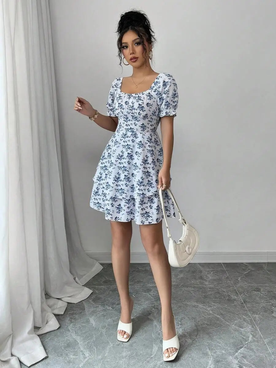 Casual Ditsy Floral Mini Dresses