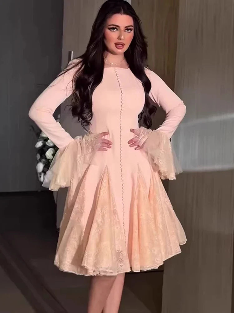Lace Patchwork Ruffle Dresses