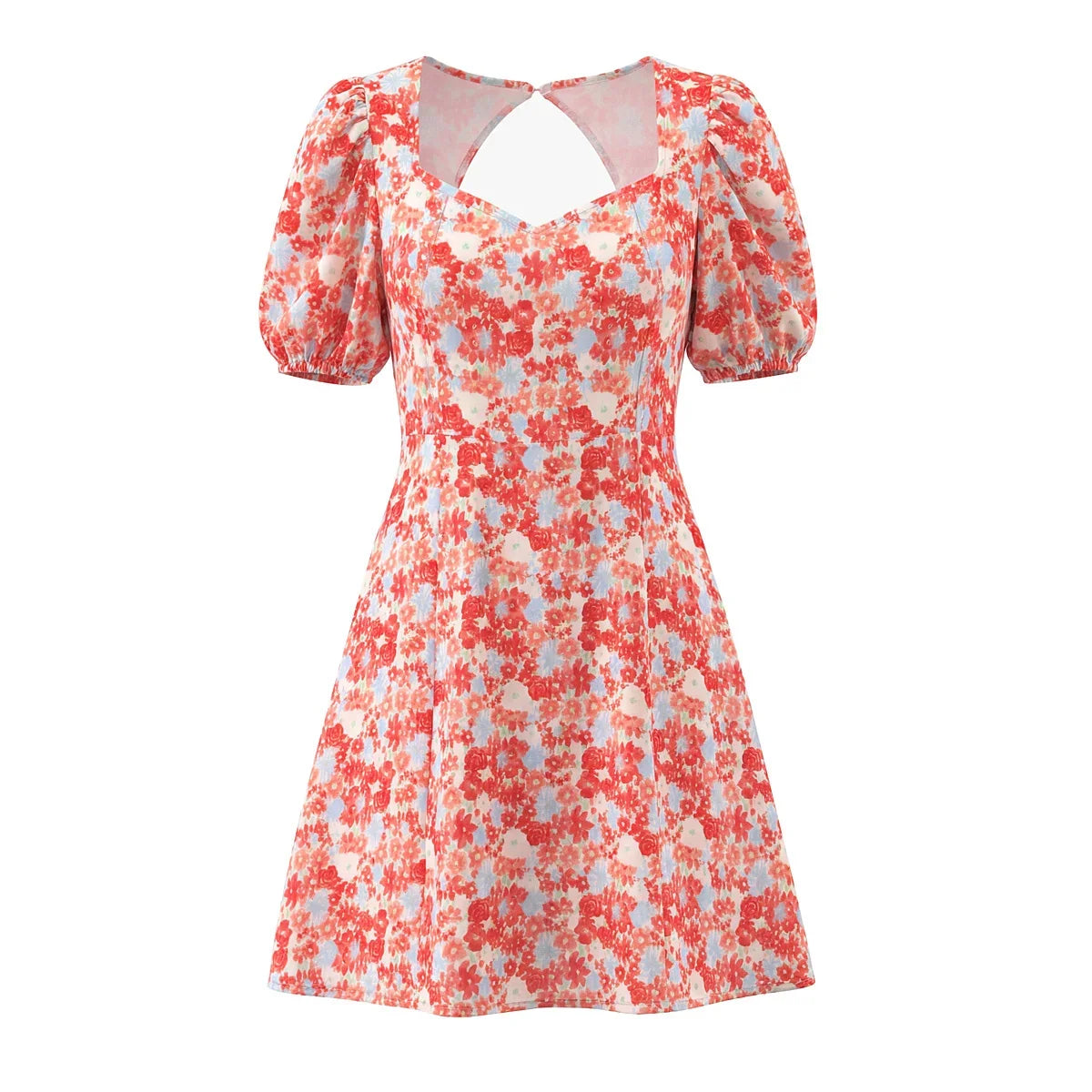 Sexy Backless Floral Print Holiday Dresses