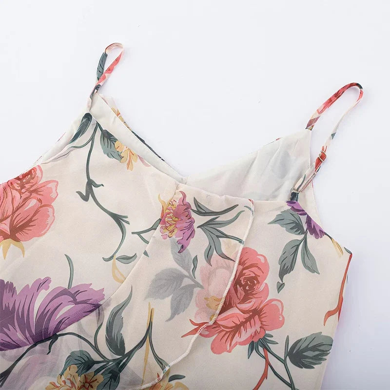 Boho Floral Print Midi Dresses