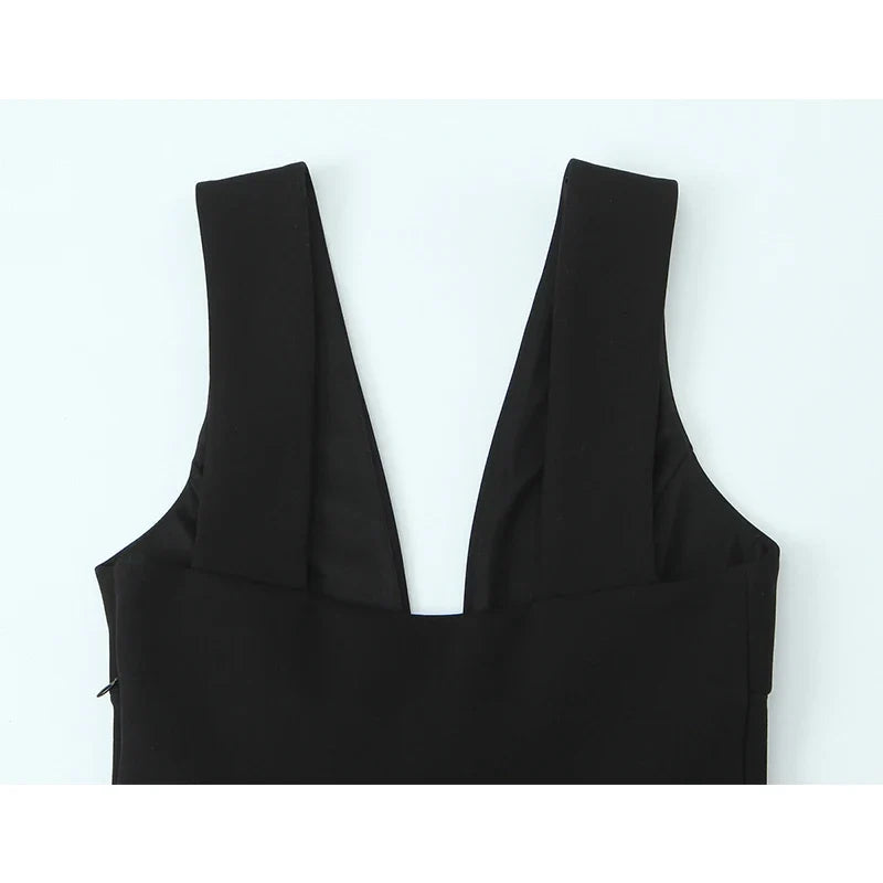 Sexy Backless Elegant Black Tank Mini Dresses