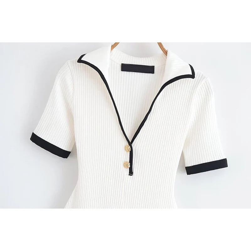 Black White Ribbed Dresses