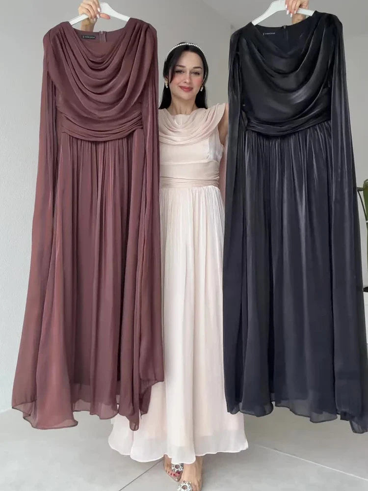 Round Neck Sleeveless Ribbon Patchwork Elegant Long Dresses