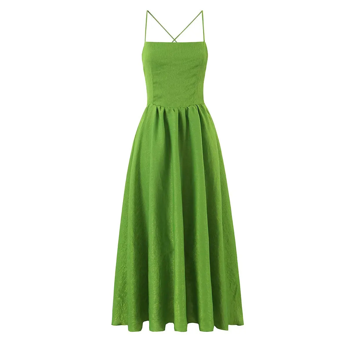 Sexy Spaghetti Straps Green Long SunDresses