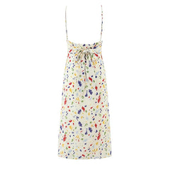 French Vacation Style Spotted Print Sling Dresses