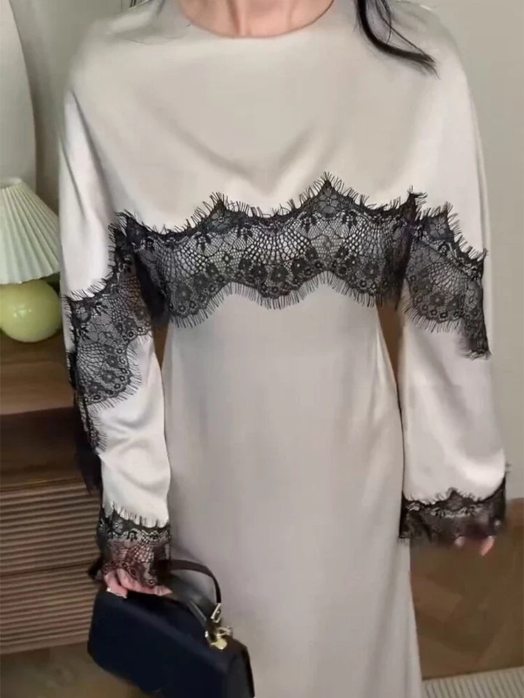 O-neck Long Sleeve High Waist Party Dresses