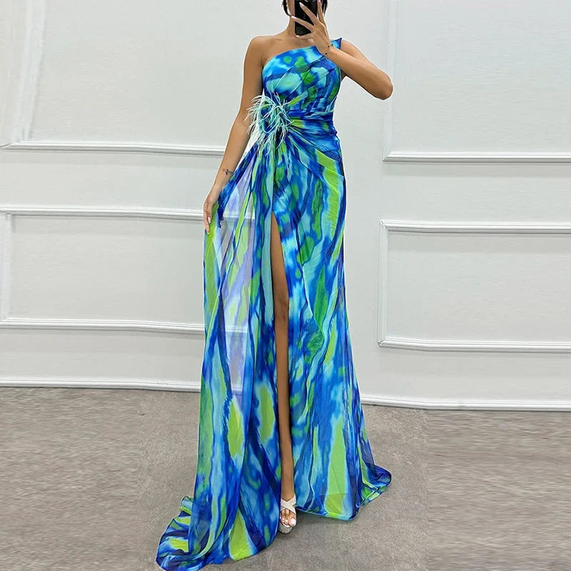 Elegant Off Shoulder High Waist Evening Dresses