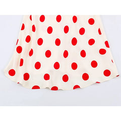 Polka Dot Halter Maxi Dresses Sexy Sleeveless Backless Bodycon Flowy Beach Vacation Summer Dress