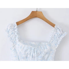 Lace Patchwork Floral Print Fairy Corset Mini Dresses